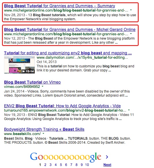 ENV2 Google Ranking Case Study