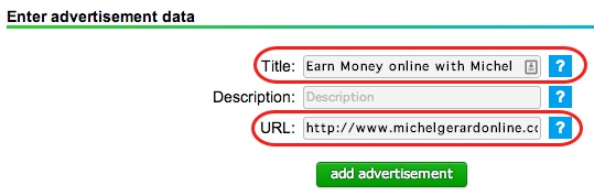 How to Advertise on Neobux - enter ad